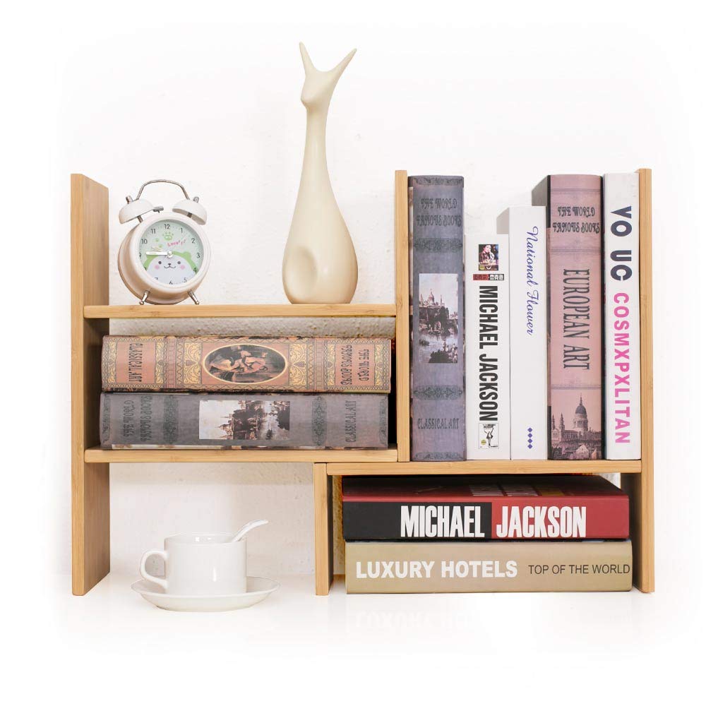 Natural Bamboo Book Stand Shelf Durable Desktop Bookcase