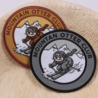 Écusson brodé rond personnalisé en gros, badge brodé haute densité à coudre pour vestes, chapeaux, uniformes et vêtements