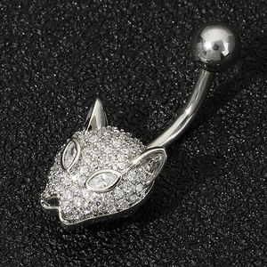 Yiwu daicy bán buôn nút bụng Nhẫn piercing đồ trang sức đồng dát Zircon dangle bướm <span class=keywords><strong>Navel</strong></span> Vòng - Product Image 4