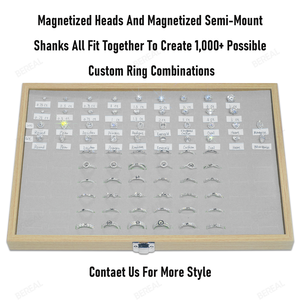 Bộ dụng cụ thiết kế tùy chỉnh Shanks Diamond Builder, thiết kế từ tính, nhẫn đính hôn Moissanite bạc VVS, mẫu trưng bày, dụng cụ bán hàng - Product Image 4