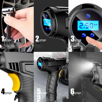 Compresseur d'air pour pneus de voiture Gonfleur de voiture polyvalent Batterie rechargeable Pompe à air numérique