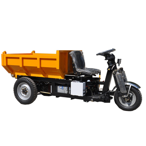 Mini-dumper électrique à trois roues, tricycle de transport en acier jaune 1500W, plateforme industrielle durable avec revêtement en poudre - Product Image 1