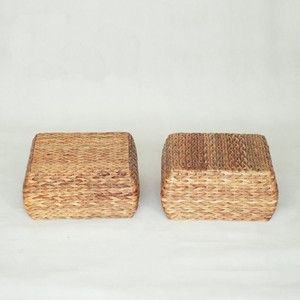 Adorable Pouf Carré en Jacinthe d'Eau pour Enfants, Matériaux Naturels, Ottoman Tressé, Tabourets pour Bébés - Product Image 2