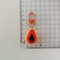 3D Resin Fruit Sleutelhanger, Schattig Mini Voedsel Groente Tas Charme Gesimuleerde Fruit Hangertje voor Sleutelring