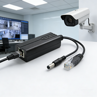 Adaptador Divisor POE Full-Duplex de 10/100 Mbps, Ethernet 48V a DC12V 1.2A RJ45, Alimentación por Ethernet, Plástico