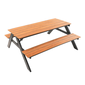 <span class=keywords><strong>Tavolo</strong></span> da Picnic Moderno per Esterni <span class=keywords><strong>con</strong></span> <span class=keywords><strong>Panca</strong></span> <span class=keywords><strong>in</strong></span> <span class=keywords><strong>Legno</strong></span> e Sedie <span class=keywords><strong>in</strong></span> Plastica per Villa o Parco, <span class=keywords><strong>Panca</strong></span> da Giardino per Pranzo - Product Image 2