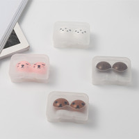 Ensemble d'étuis à lentilles de contact de dessin animé mignon avec pince à épiler et support Conception étanche pour enfants et adolescents Boîte conteneur Logo personnalisé