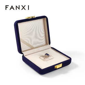 FANXI - Caja de Exhibición de Joyería de Microfibra de Lujo, con Color y Logotipo Personalizables, para Anillos de Boda, Gran Venta - Product Image 1