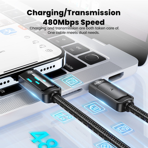 Câble de charge rapide Toocki 20w avec affichage lumineux, transmission 480mbps, câble tressé pour iPhone 8-14 Series - Product Image 4