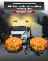 Feux de signalisation d'urgence LED super lumineux 40W IP65 avec base magnétique puissante, télécommande sans fil, clignotants multi-modes pour camions, bus, chariots élévateurs