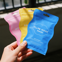 Sac en mylar irrégulier découpé à l'emporte-pièce de forme spéciale personnalisée avec trou de suspension pour masque hydratant sacs en plastique pour masque en feuille