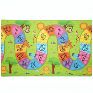 Tapis de jeu double face 160x140x1 cm XPE pour bébé en mousse non toxique imperméable enroulable avec numéro coloré Route et étoiles - Product Image 1