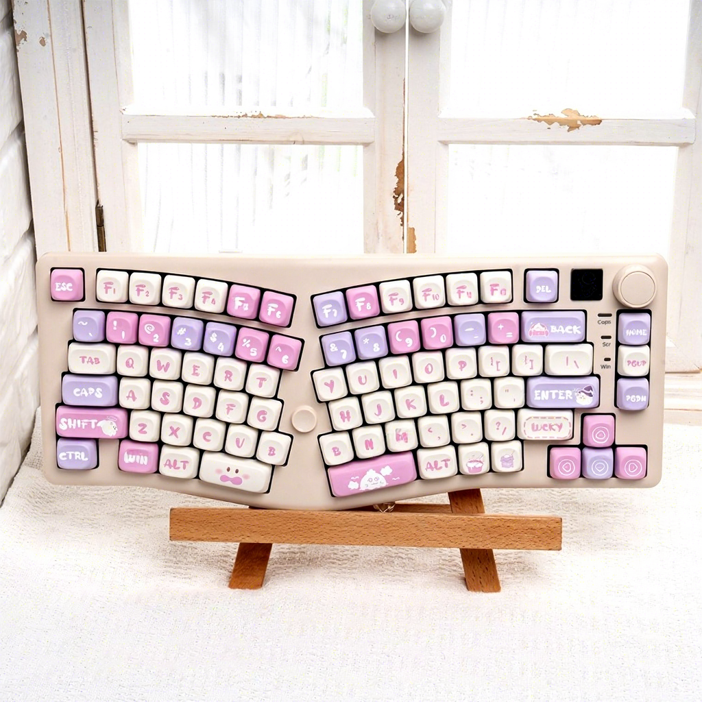 Teclado blanco-A75+teclas M-OA Baozi