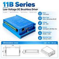 Contrôleur de moteur BLDC série 11B 12V-60V 15A avec contrôle de vitesse RS485 CAN PWM pour moteur CC sans balais sans capteur à effet Hall