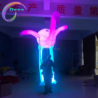 Costume gonflable géante de flamant rose, tenue à éclairage led, modèle oiseau
