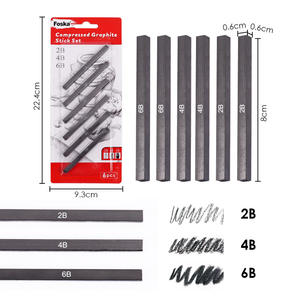 FOSKA Lot de 6 bâtons de fusain compressé 2B 4B 6B avec différentes duretés pour une meilleure adaptabilité aux besoins de vos peintures - Product Image 2