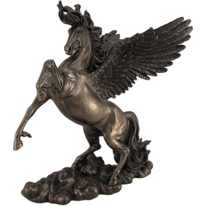 Özelleştirilmiş büyük bahçe Metal zanaat hayvan at heykeli bronz Pegasus heykel bahçe dekorasyon için