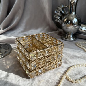 Exquisite Rotating Compartment Metal square <strong>Storage</strong> Box Pen Holder Cosmetic Brush <strong>Remote</strong> <strong>Control</strong> <strong>Storage</strong> - Product Image 3