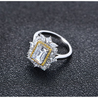 Vente en gros de bagues de luxe en argent sterling 925, bagues classiques élégantes, bijoux fins pour femmes