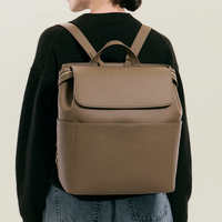Sac à langer de voyage en cuir vegan de luxe, design personnalisé, sac à dos pour maman