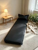 Matelas de couchage auto-gonflant portable avec oreiller intégré, imperméable, en polyester, pour le camping, la randonnée et la tente