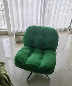 Poltrona Lounge Imbottita dal Design Moderno, Sedia Girevole per Hotel, Soggiorno e Camera da Letto, Arredamento Verde - Product Image 3