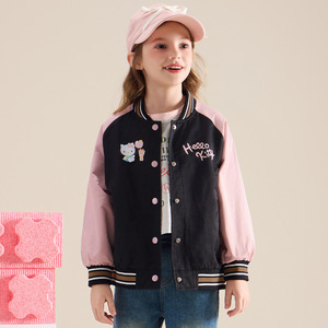 2025 Autumn Baseball Coat for Girls New for <strong>Hello</strong> <strong>Kitty</strong> Casual Sports <strong>Jacket</strong> with Embroidery Outerwear for Little Girls - Product Image 4