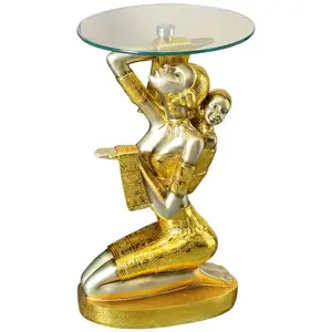 Роскошный стол низкого качества в европейском стиле с изображением золотой смолы, дизайнерский элегантный боковой столик для гостиной с красивой девушкой
