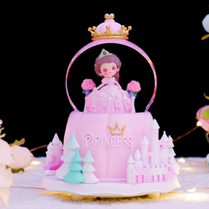 La Princesa Creativa ha llegado. Bola de cristal musical giratoria manual con copos de nieve, caja de música, recuerdo para estudiantes - Product Image 2