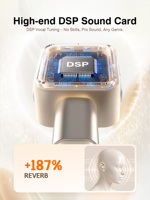 Casque de streaming V21pro, écouteurs filaires de type C avec micro externe pour l'enregistrement, le chant et la diffusion en direct