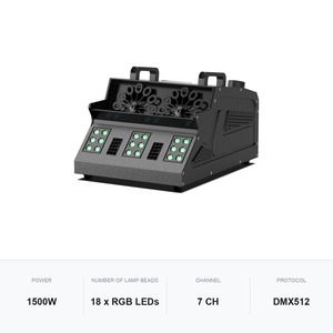 Machine à bulles 1500W avec effet de fumée, 18 LED RGB et DMX512 pour événements scéniques - Product Image 5