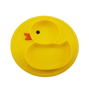 Vente en gros chaude cuillère à succion sûre bol pliant en silicone pour bébé, napperon mignon en forme de <span class=keywords><strong>canard</strong></span> pour tout-petits - Product Image 1