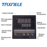 Contrôleur de température de four AC 220V 110v REX-C700 thermocouple C700 PT100,K sortie de relais d'entrée universelle Thermostat 72*72mm