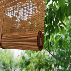 ม่านบังแดดสำหรับห้องซันรูม ม่านไม้ไผ่ ม่านโรแมน บลินด์ วัสดุไม้ไผ่ ม่านม้วน - Product Image 5