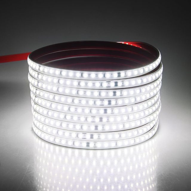 Waterproof Silicone Outdoor 110V 220V White LED Strip Lights Upgraded LED Light Strip Bright Daylight High Pressure