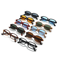 Lunettes de soleil ovales jaunes rétro 2026, protection UV, style vintage unique, tendance plage, unisexe, logo personnalisé, pour femmes