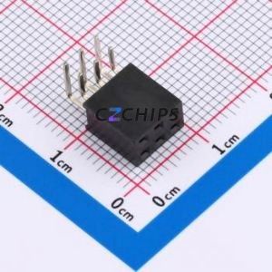 FG-PM2.54-2-03PW-H8.5 Pin Socket Bent Lead Through Hole,P=2.54mm Connector 2x3P 2.54mm Square Hole Right Angle Insert - Product Image 1