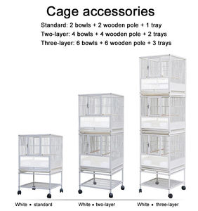 Gabbia per pappagalli grande di alta qualità con supporto ruote piroettanti ripiano portaoggetti 3 strati Budgie Canary <span class=keywords><strong>Bird</strong></span> <span class=keywords><strong>Cage</strong></span> voliera - Product Image 6