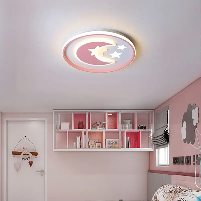 Remote Control Lamps For Children Baby Room 36w Acrylic Roof Children Indoor Kids Flush Mount Fixture