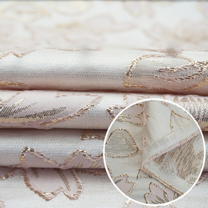 Tissu <span class=keywords><strong>de</strong></span> <span class=keywords><strong>soie</strong></span> tissé à fleurs pour femmes, vente en gros, tissu Jacquard Lurex en <span class=keywords><strong>mousseline</strong></span> <span class=keywords><strong>de</strong></span> <span class=keywords><strong>soie</strong></span>, tissu brocart en Polyester - Product Image 2