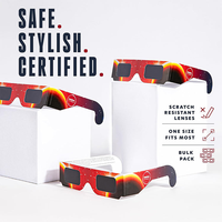 Vente en gros d'usine de lunettes d'éclipse solaire certifiées ISO Design personnalisé de lunettes en papier d'observation d'éclipse solaire pour l'observation d'éclipse