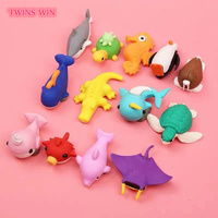 Set de papelería desmontable para niños, suministros de oficina y escuela, animales del océano, borrador, novedad, 745