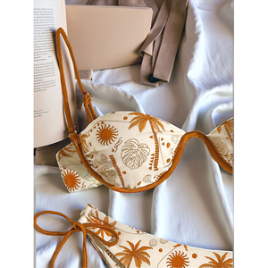 <span class=keywords><strong>Maillot</strong></span> <span class=keywords><strong>de</strong></span> <span class=keywords><strong>bain</strong></span> bikini taille haute push-up en Spandex/Nylon imprimé palmiers tropicaux, séchage rapide et respirant, vente en gros - Product Image 3