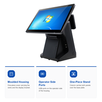 Terminal de point de vente à écran unique Windows avec écran client, caisse enregistreuse pour magasin de détail et petite entreprise, comptoir de caisse