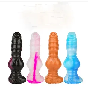 Plug anal en silicone coloré mixte pour homme godemichet anal rose animal chien plug anal masturbateur plug anal gode pour femme