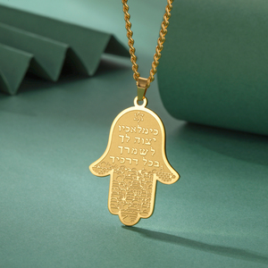 Collar con Colgante de Mano de Fátima Hamsa de Acero Inoxidable Myshape, <span class=keywords><strong>Ojo</strong></span> Turco <span class=keywords><strong>Egipcio</strong></span>, <span class=keywords><strong>Amuleto</strong></span> de la Suerte para el Éxito y la Protección - Product Image 1