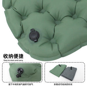 Coussin gonflable d'extérieur rectangulaire vert-gris, résistant à l'humidité, portable, pour le camping, épais, pliable, pour le bureau - Product Image 3