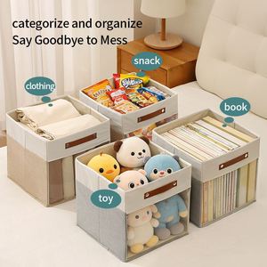 Non-woven Fabric 36L <b>Foldable</b> Storage <b>Box</b> Clothing Storage Organizers <b>Box</b> with PU Handle - Product Image 6