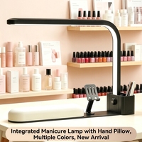 Lampe de travail de bureau à bras long et CRI élevé avec repose-main pour manucure, extension de cils et salon d'artisanat