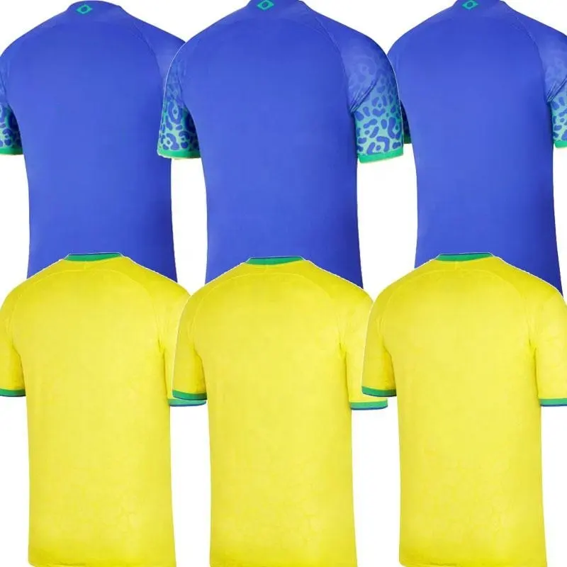 Schlussverkauf 2022 Thai Qualität Fußballtrikot Weltauswahl Brasilien Fußballtrikot Heim gelb weit blau Nationalteam-Trikot